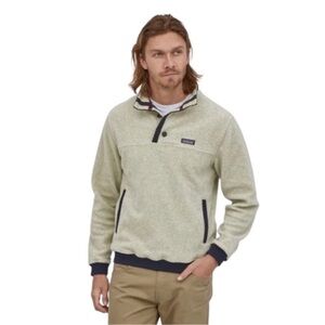 Patagonia Men’s Shearling Button Pullover Recycled Polyester Pockets Sz Medium